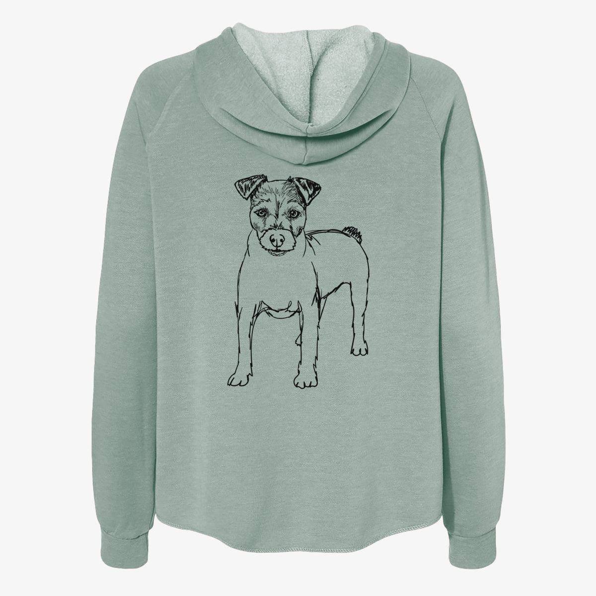 Doodled Lucky the Jack Russell Terrier - Women's Cali Wave Zip-Up Sweatshirt