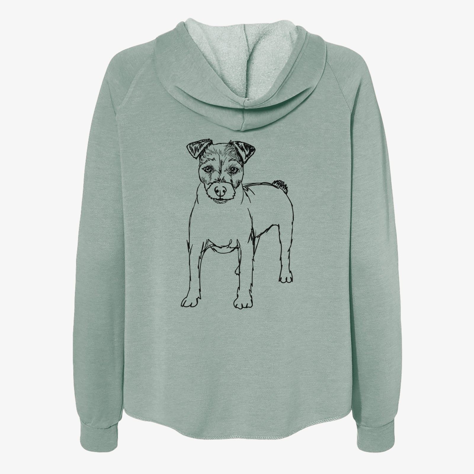 Doodled Lucky the Jack Russell Terrier - Women's Cali Wave Zip-Up Sweatshirt