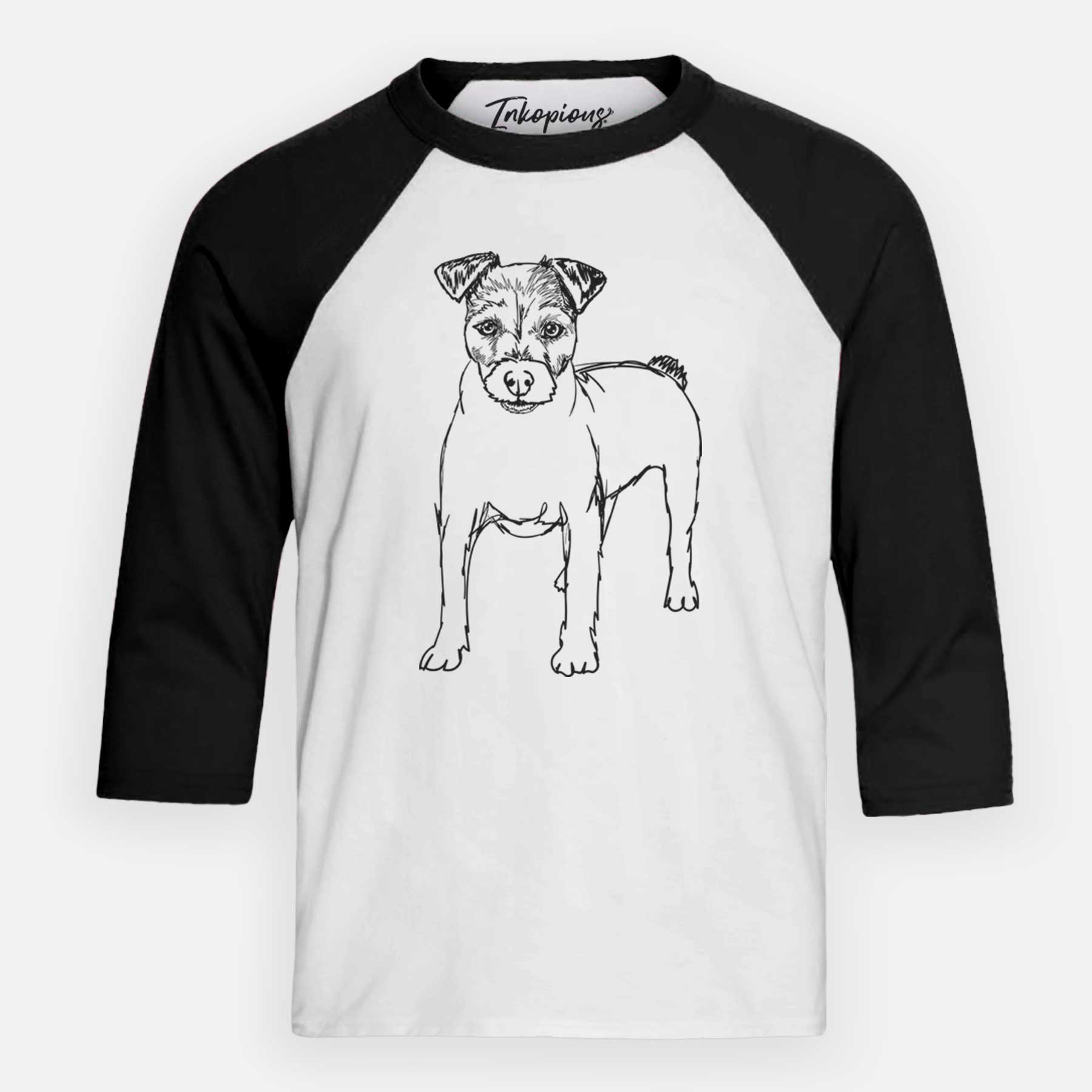 Doodled Lucky the Jack Russell Terrier - Youth 3/4 Long Sleeve