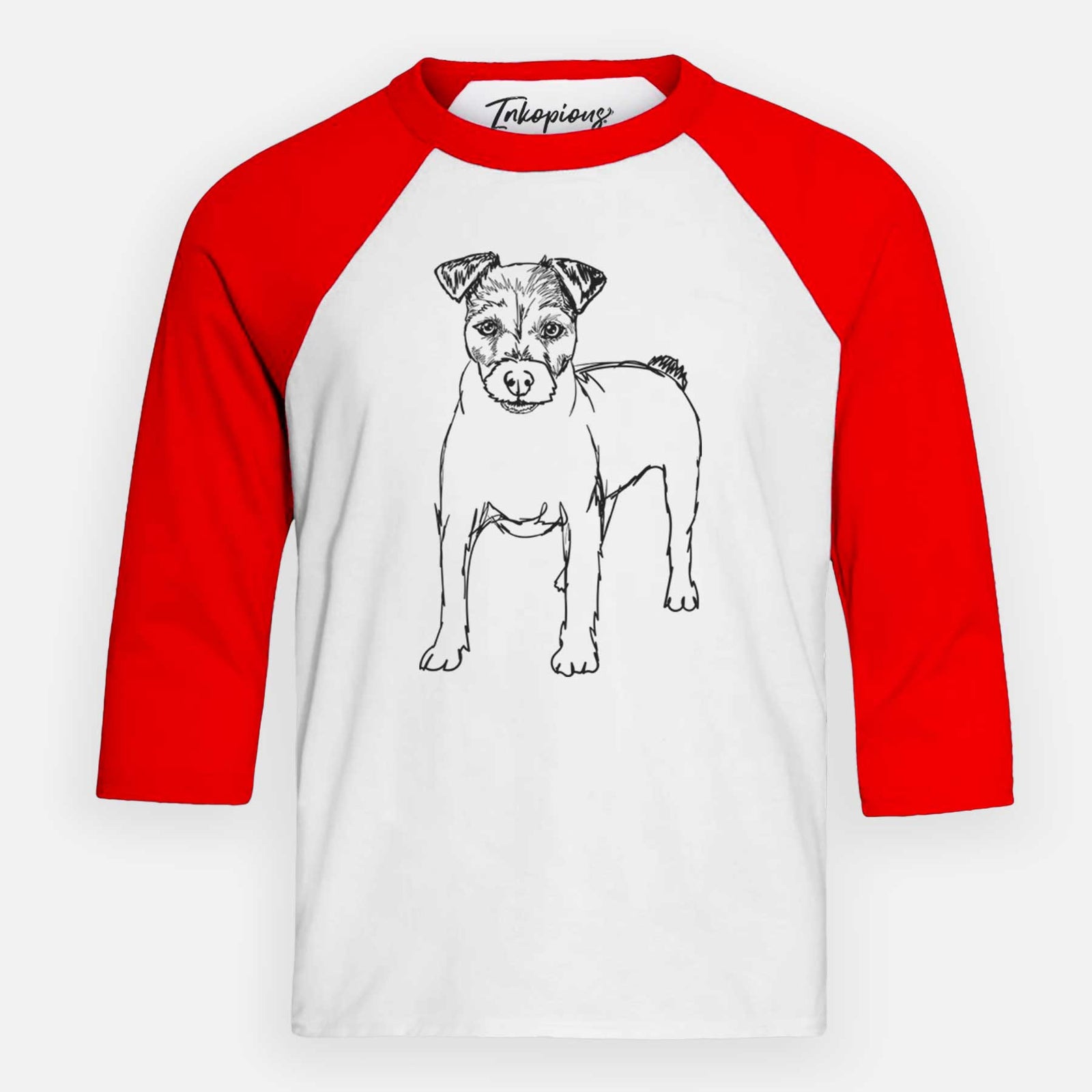 Doodled Lucky the Jack Russell Terrier - Youth 3/4 Long Sleeve