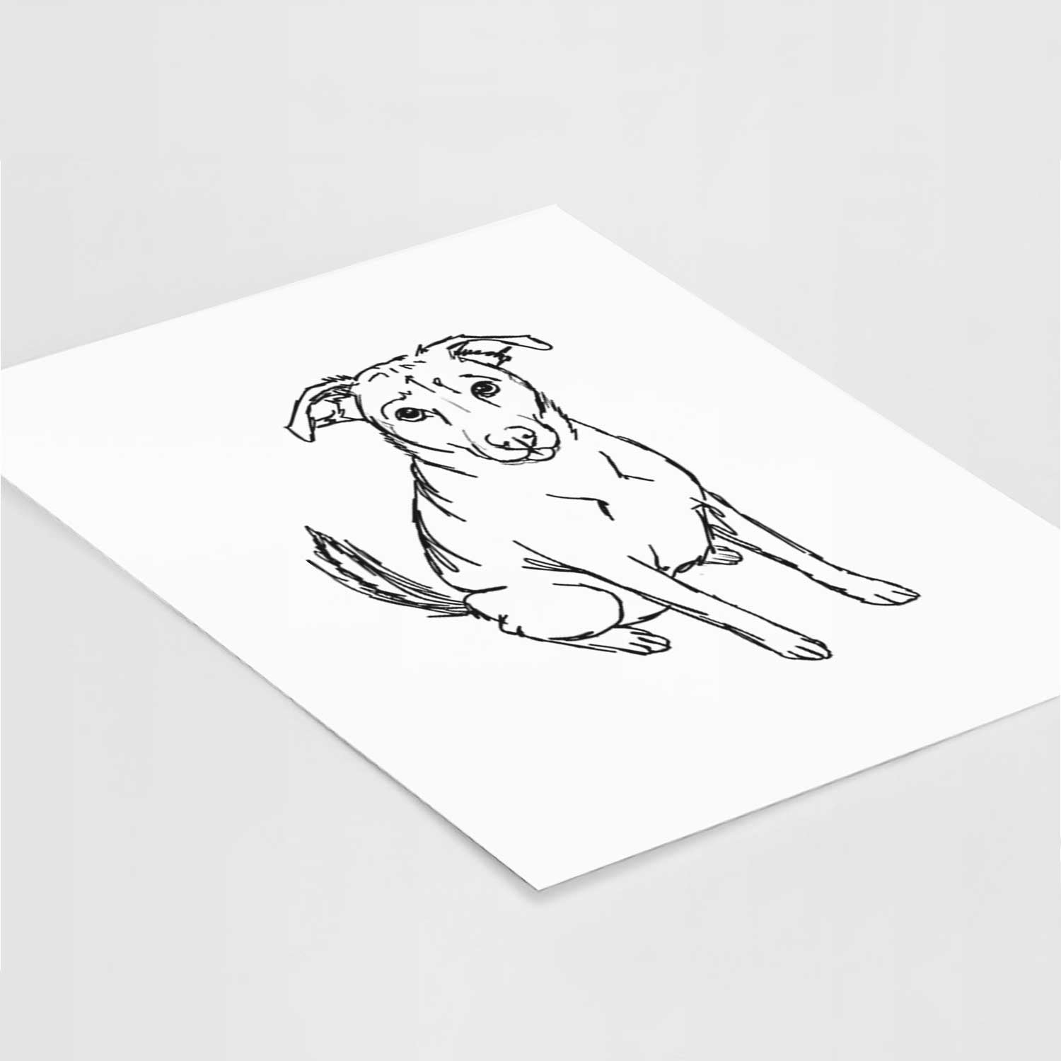 Doodled Lucky the Beagle Mix Art Print