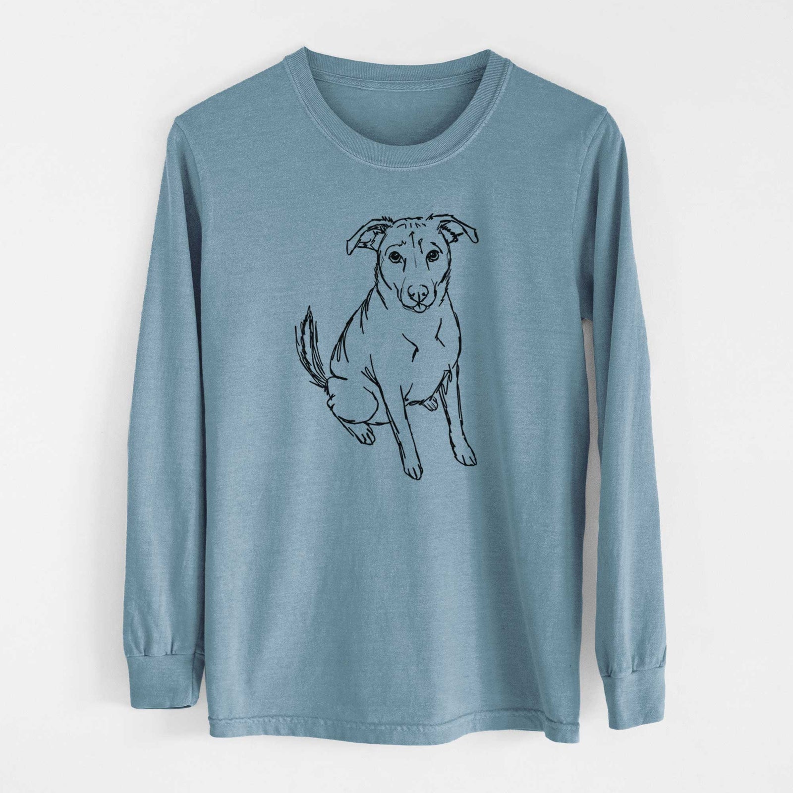 Doodled Lucky the Beagle Mix - Heavyweight 100% Cotton Long Sleeve