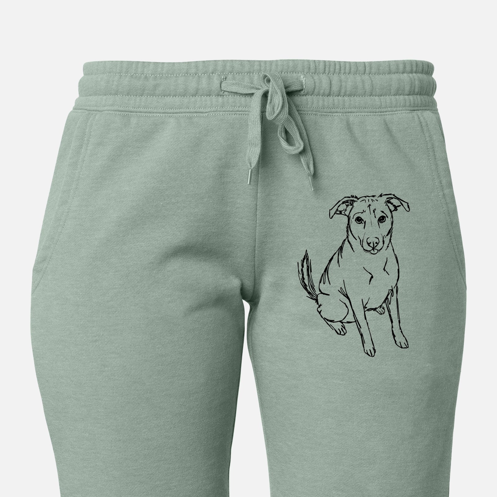 Doodled Lucky the Beagle Mix - Women's Cali Wave Joggers