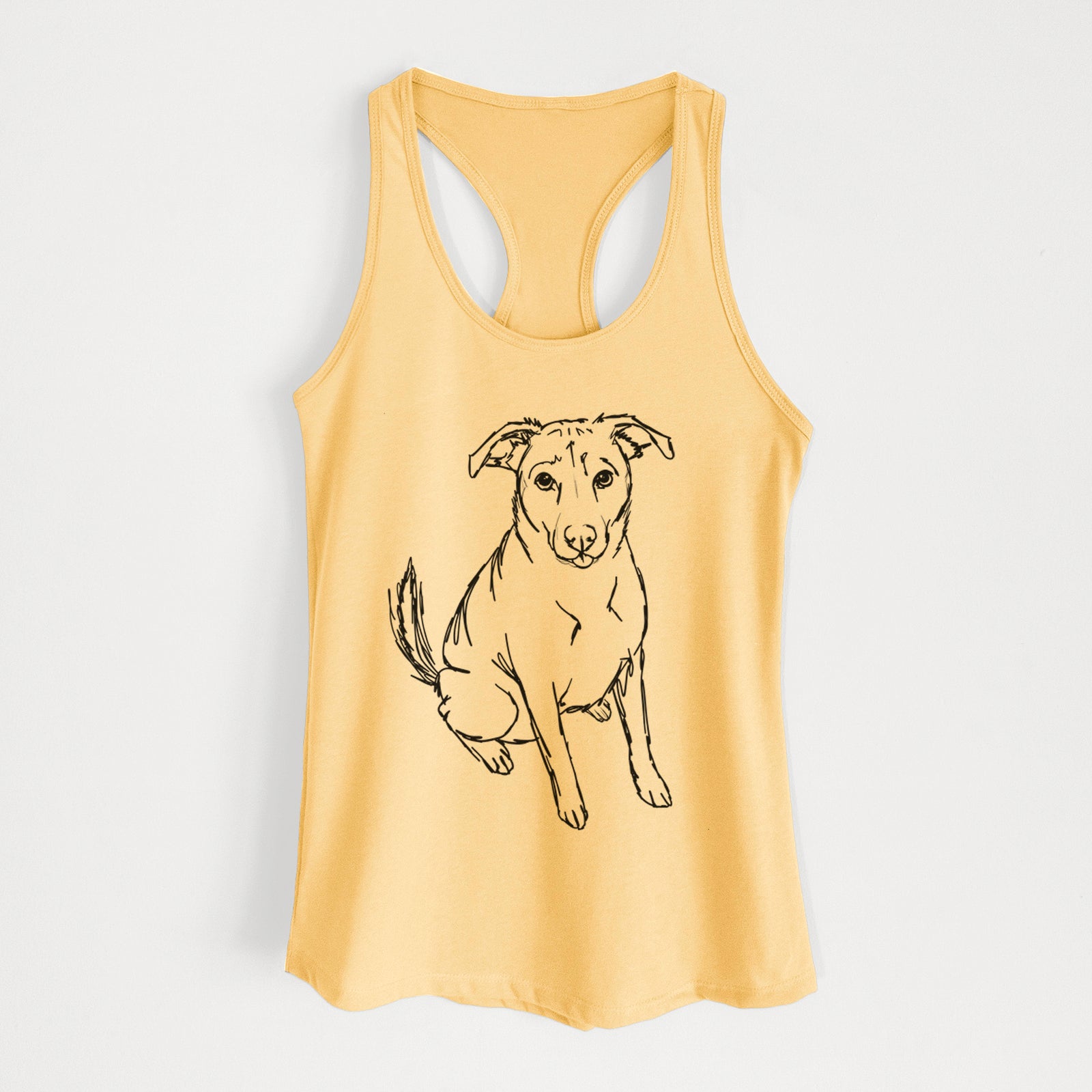 Doodled Lucky the Beagle Mix - Women's Racerback Tanktop