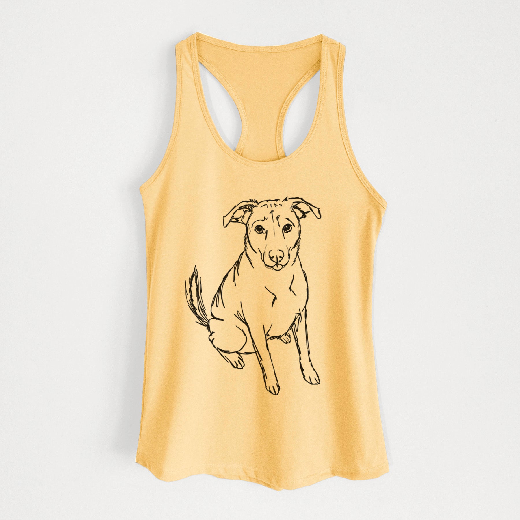 Doodled Lucky the Beagle Mix - Women's Racerback Tanktop