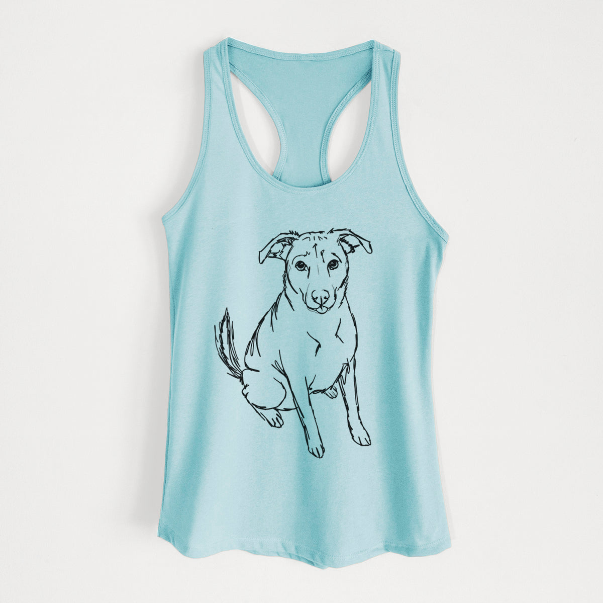 Doodled Lucky the Beagle Mix - Women&#39;s Racerback Tanktop