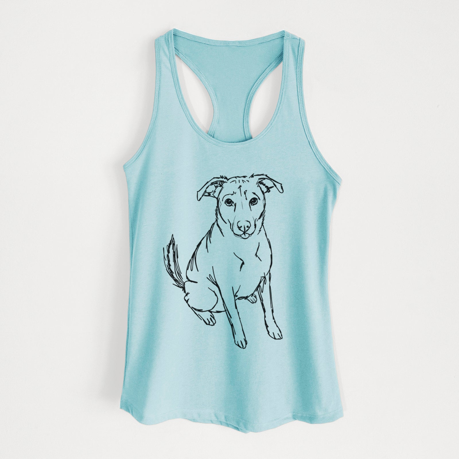 Doodled Lucky the Beagle Mix - Women's Racerback Tanktop