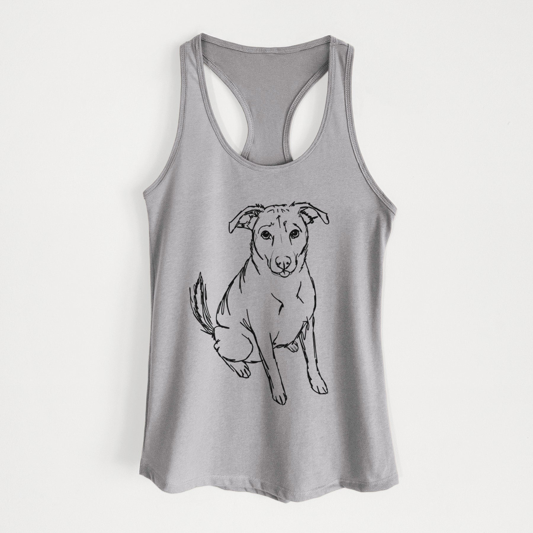 Doodled Lucky the Beagle Mix - Women's Racerback Tanktop