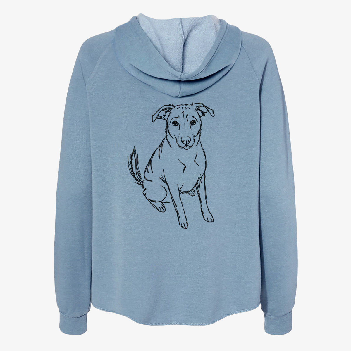 Doodled Lucky the Beagle Mix - Women's Cali Wave Zip-Up Sweatshirt
