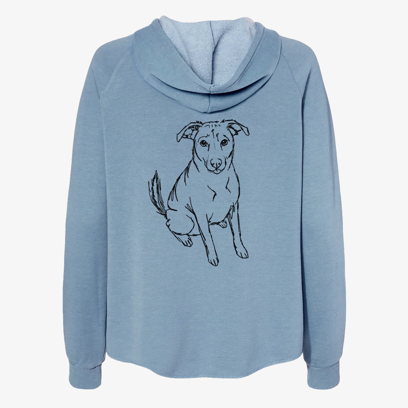 Doodled Lucky the Beagle Mix - Women's Cali Wave Zip-Up Sweatshirt