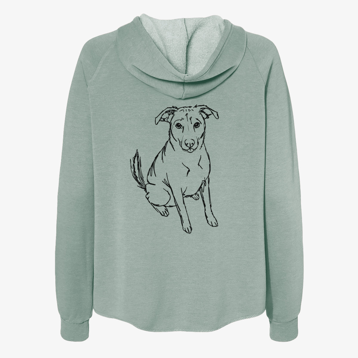 Doodled Lucky the Beagle Mix - Women's Cali Wave Zip-Up Sweatshirt