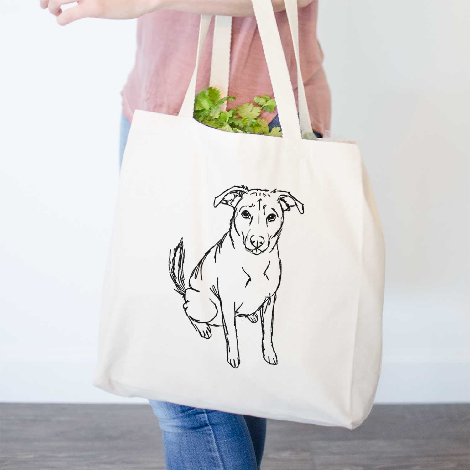 Doodled Lucky the Beagle Mix - Tote Bag