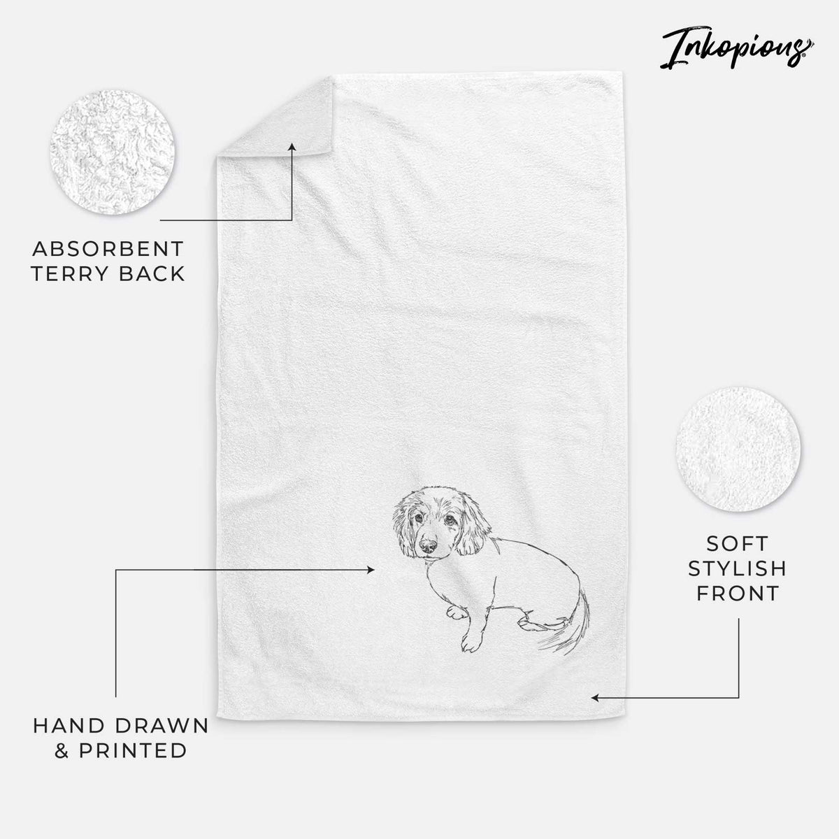 Doodled Lucy the Docker Decorative Hand Towel