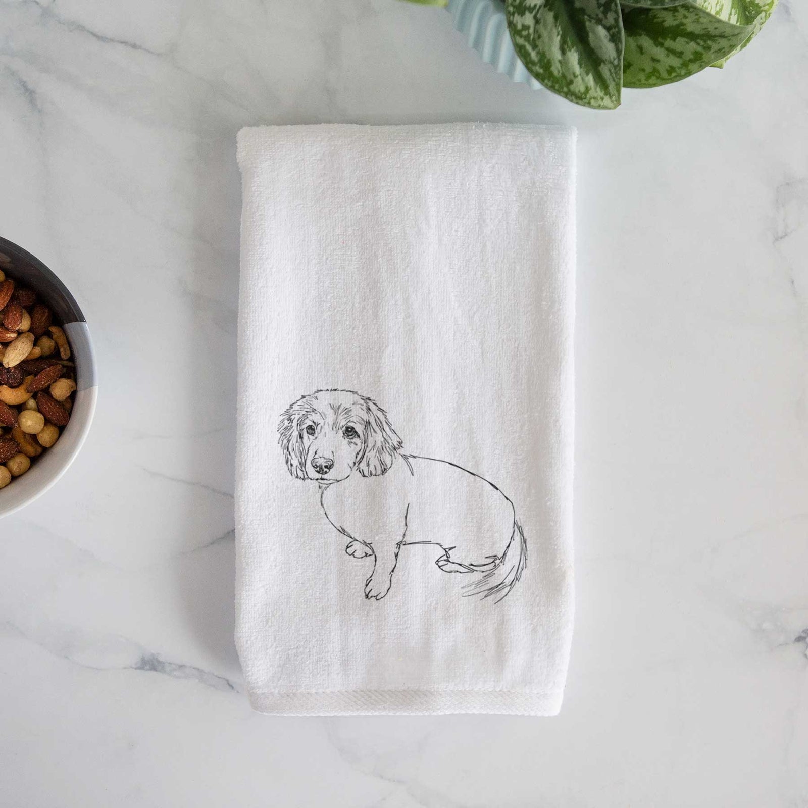 Doodled Lucy the Docker Decorative Hand Towel