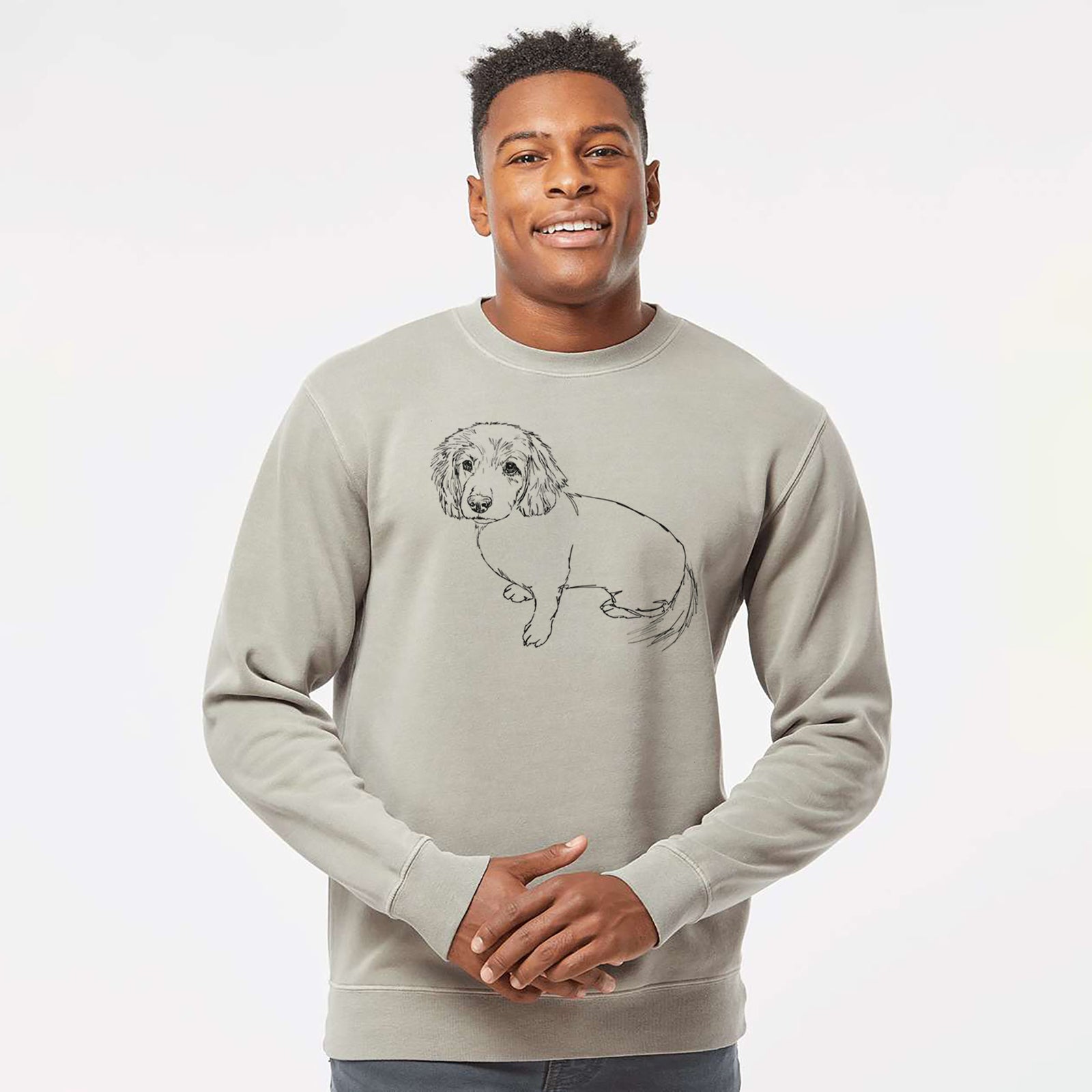 Doodled Lucy the Docker - Unisex Pigment Dyed Crew Sweatshirt