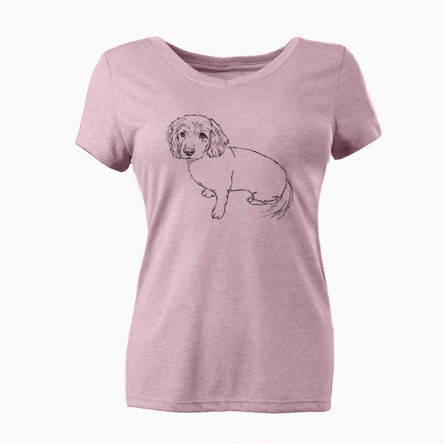 Doodled Lucy the Docker - Women's V-neck Shirt