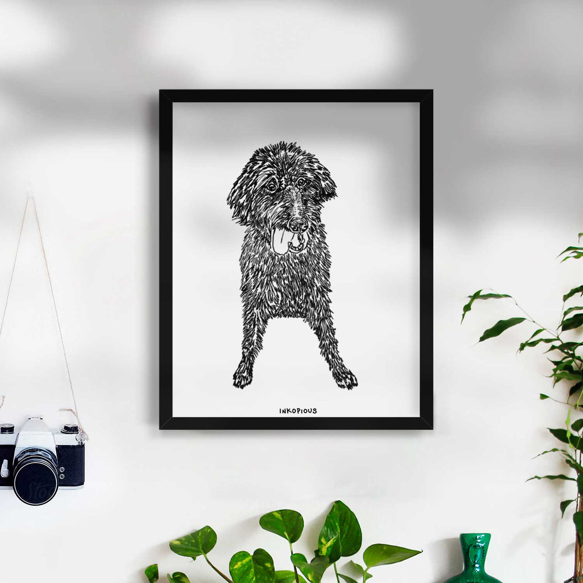 Doodled Lucy Fluff the Mixed Breed Art Print