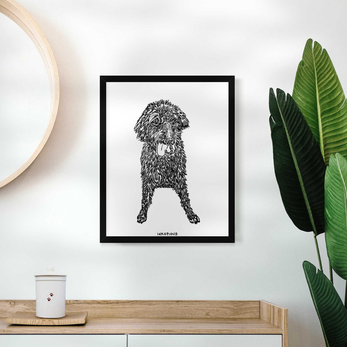 Doodled Lucy Fluff the Mixed Breed Art Print