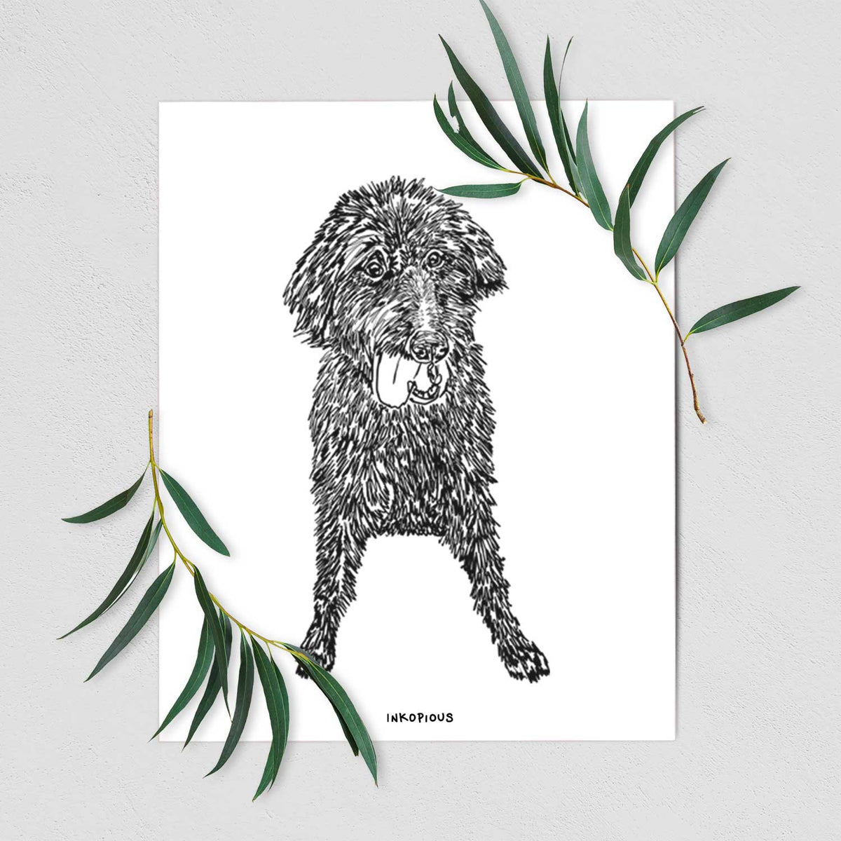 Doodled Lucy Fluff the Mixed Breed Art Print