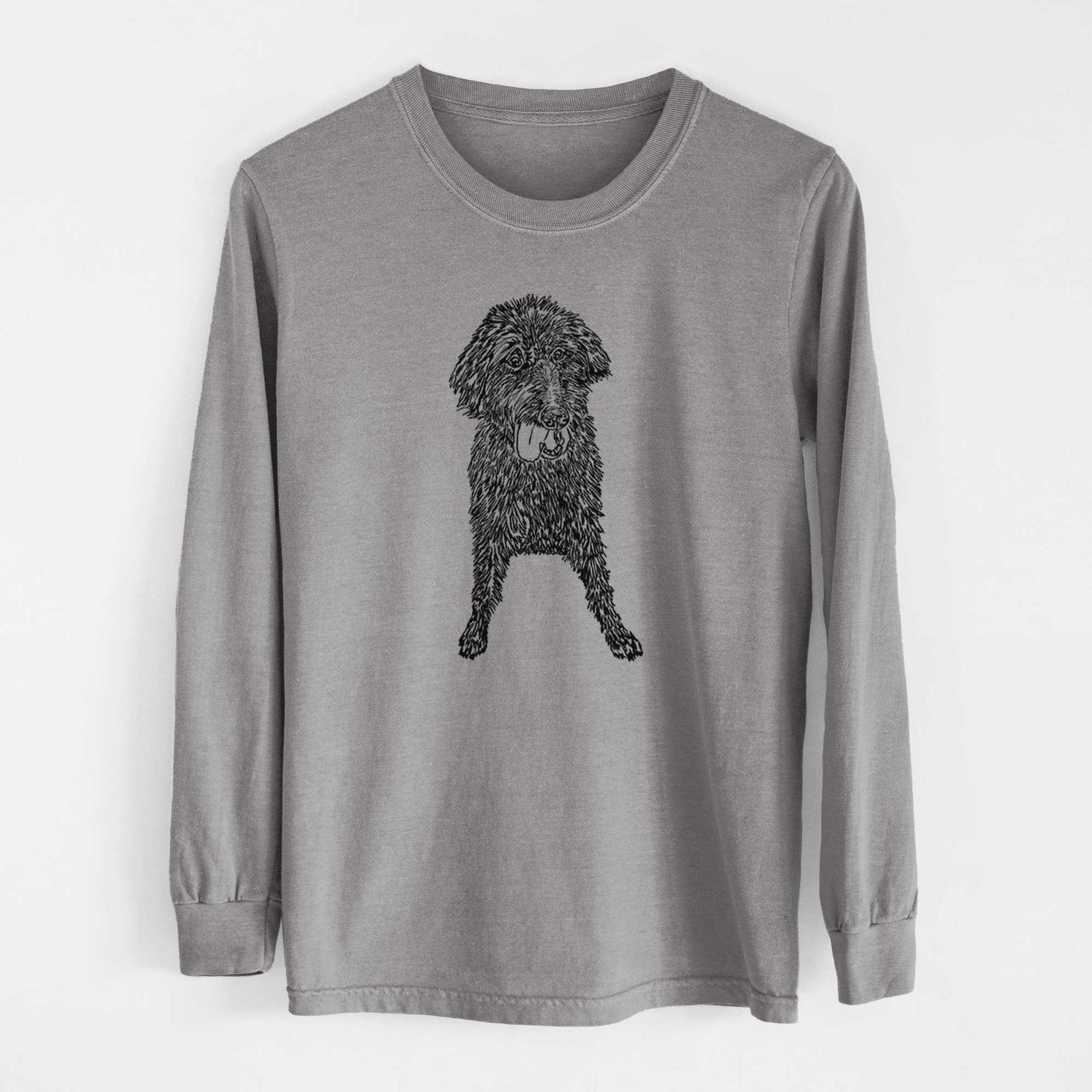 Doodled Lucy Fluff the Mixed Breed - Heavyweight 100% Cotton Long Sleeve