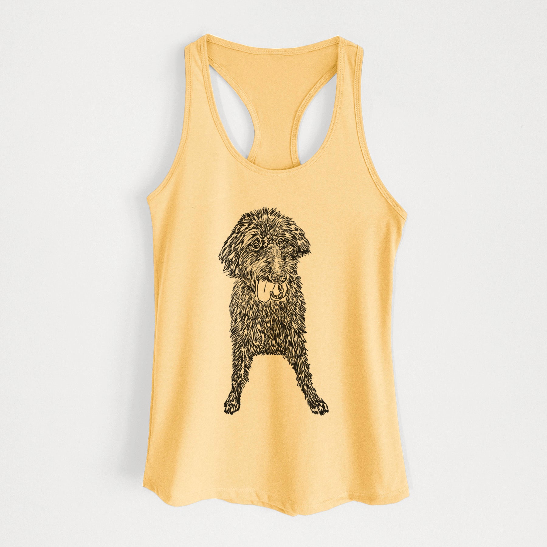 Doodled Lucy Fluff the Mixed Breed - Women's Racerback Tanktop