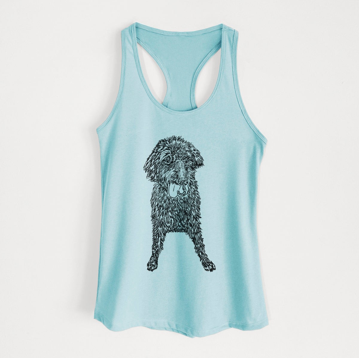 Doodled Lucy Fluff the Mixed Breed - Women&#39;s Racerback Tanktop