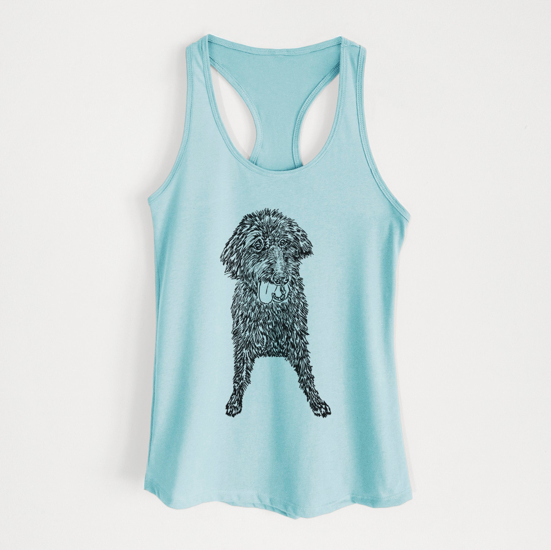 Doodled Lucy Fluff the Mixed Breed - Women's Racerback Tanktop