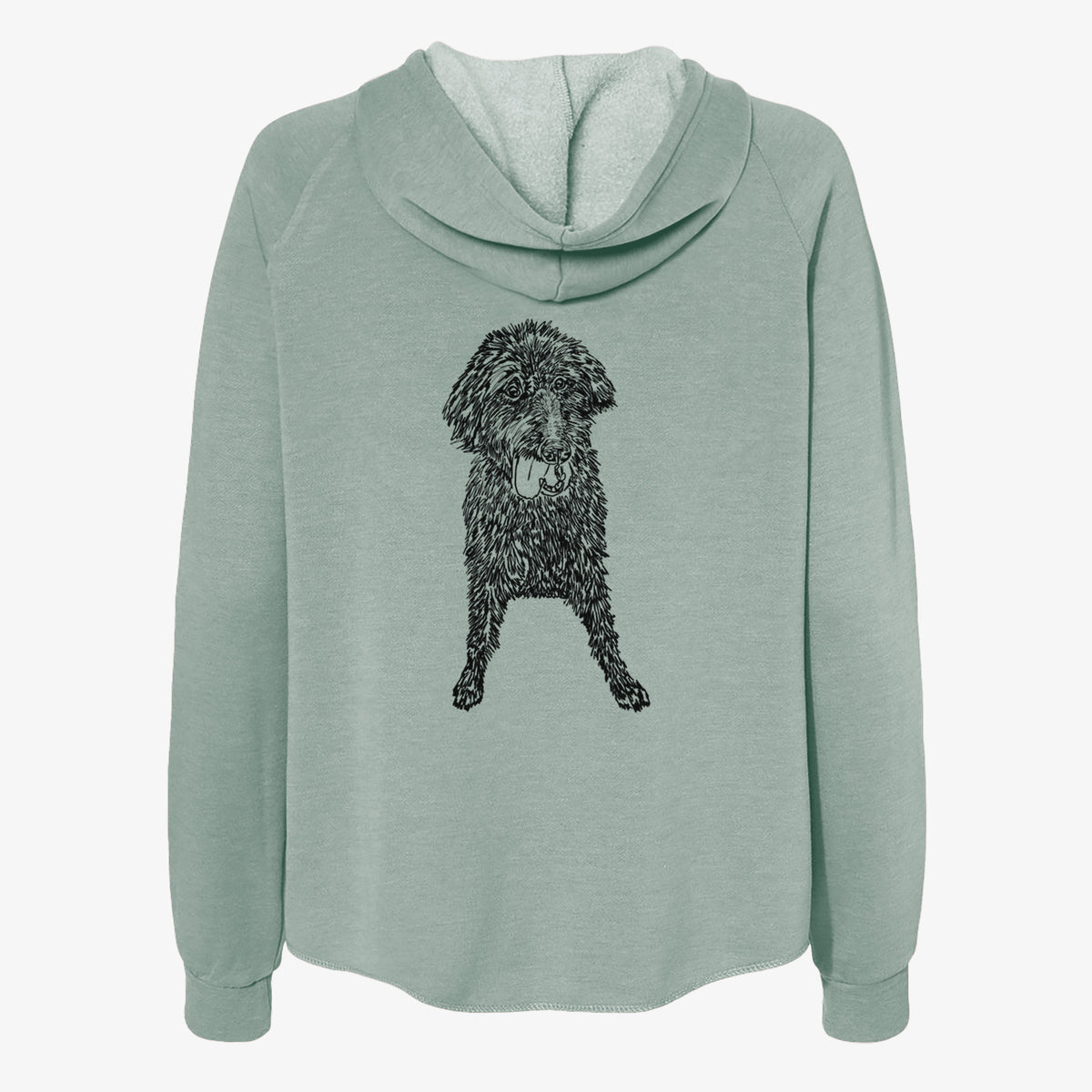 Doodled Lucy Fluff the Mixed Breed - Women's Cali Wave Zip-Up Sweatshirt