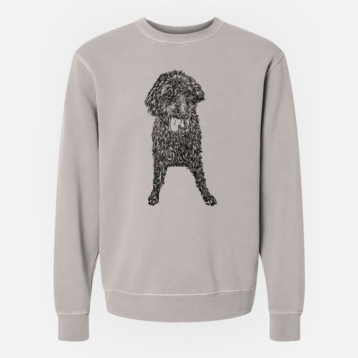 Doodled Lucy Fluff the Mixed Breed - Unisex Pigment Dyed Crew Sweatshirt