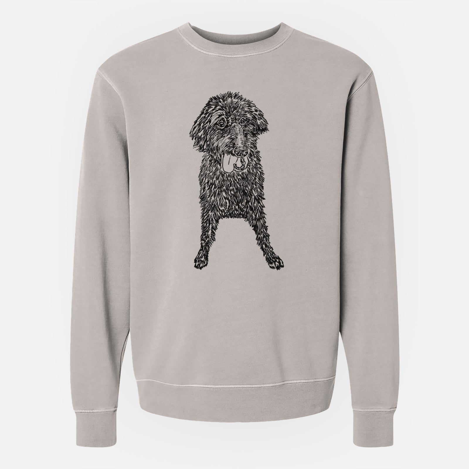 Doodled Lucy Fluff the Mixed Breed - Unisex Pigment Dyed Crew Sweatshirt