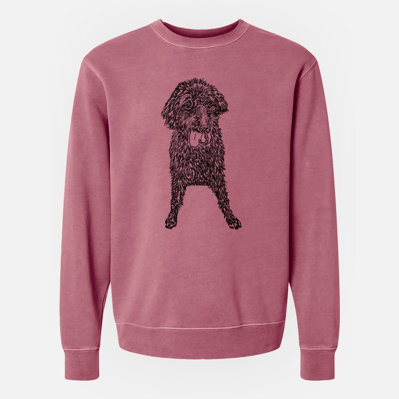 Doodled Lucy Fluff the Mixed Breed - Unisex Pigment Dyed Crew Sweatshirt