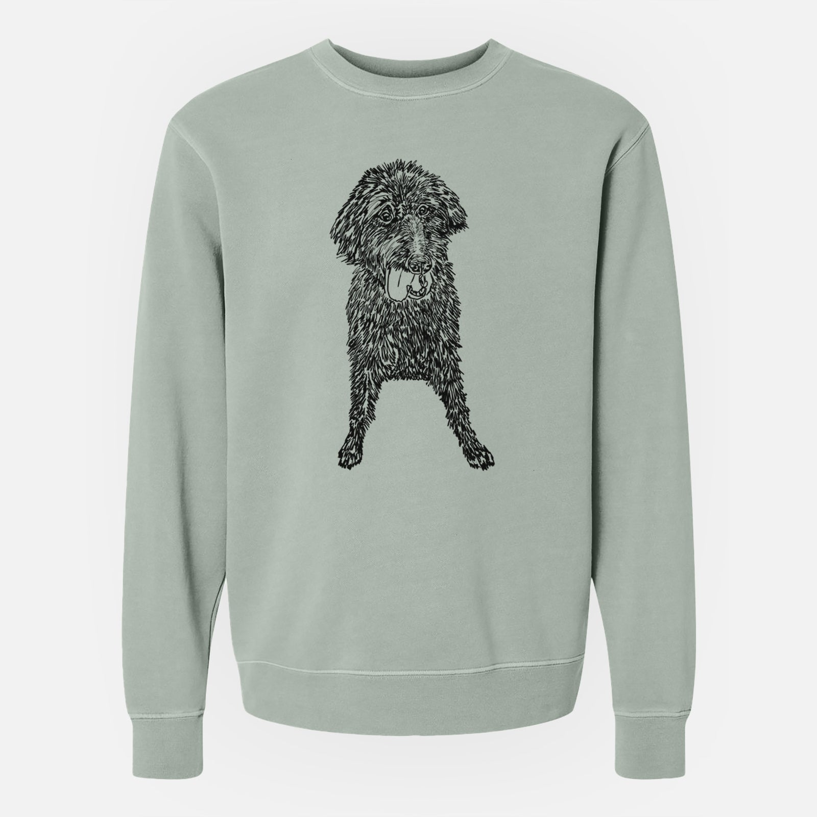 Doodled Lucy Fluff the Mixed Breed - Unisex Pigment Dyed Crew Sweatshirt
