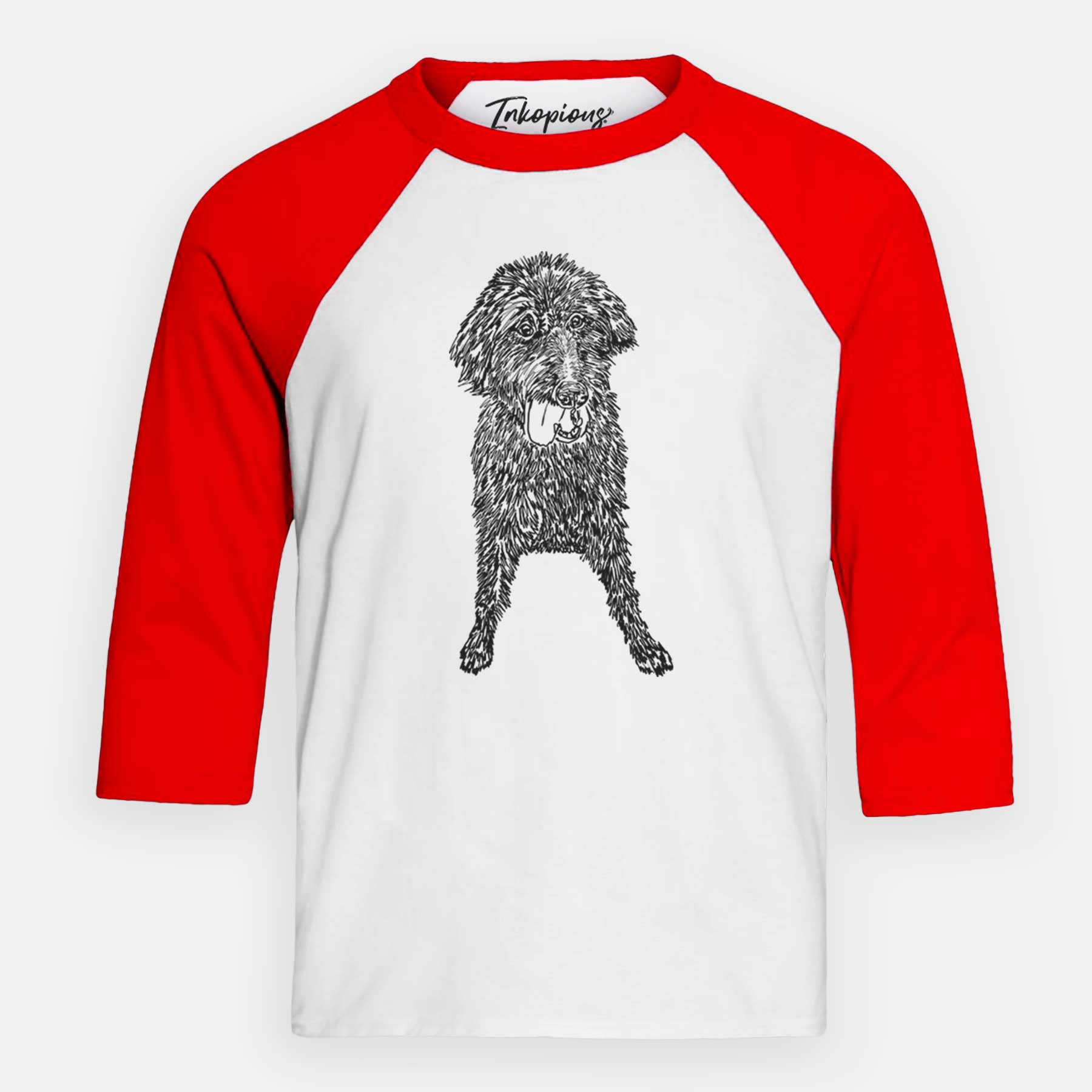 Doodled Lucy Fluff the Mixed Breed - Youth 3/4 Long Sleeve