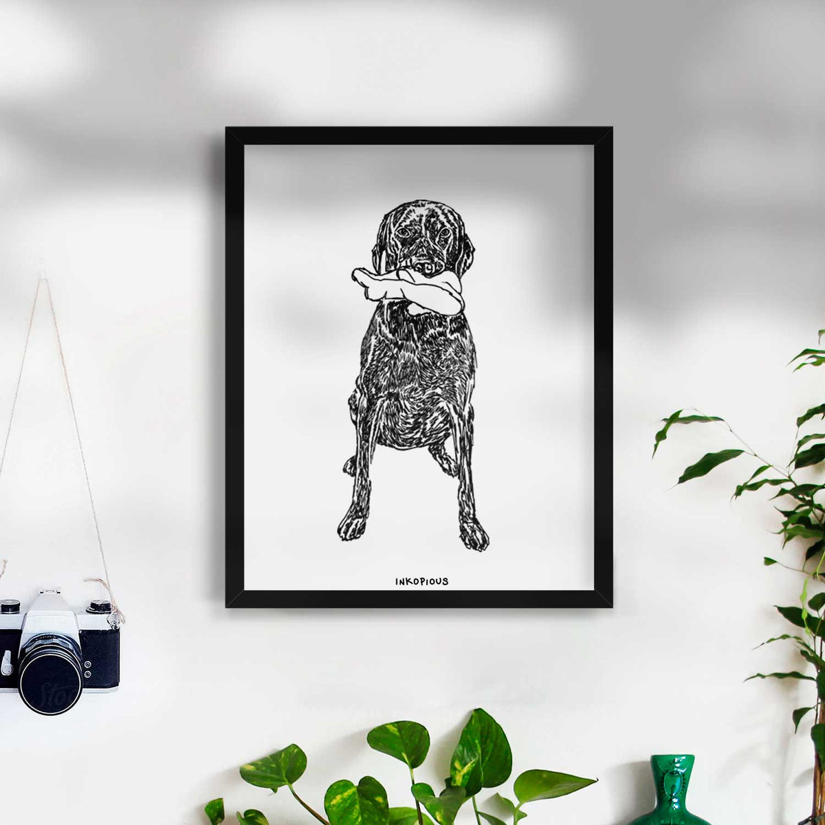 Doodled Lucy the Chocholate Lab GSP Art Print