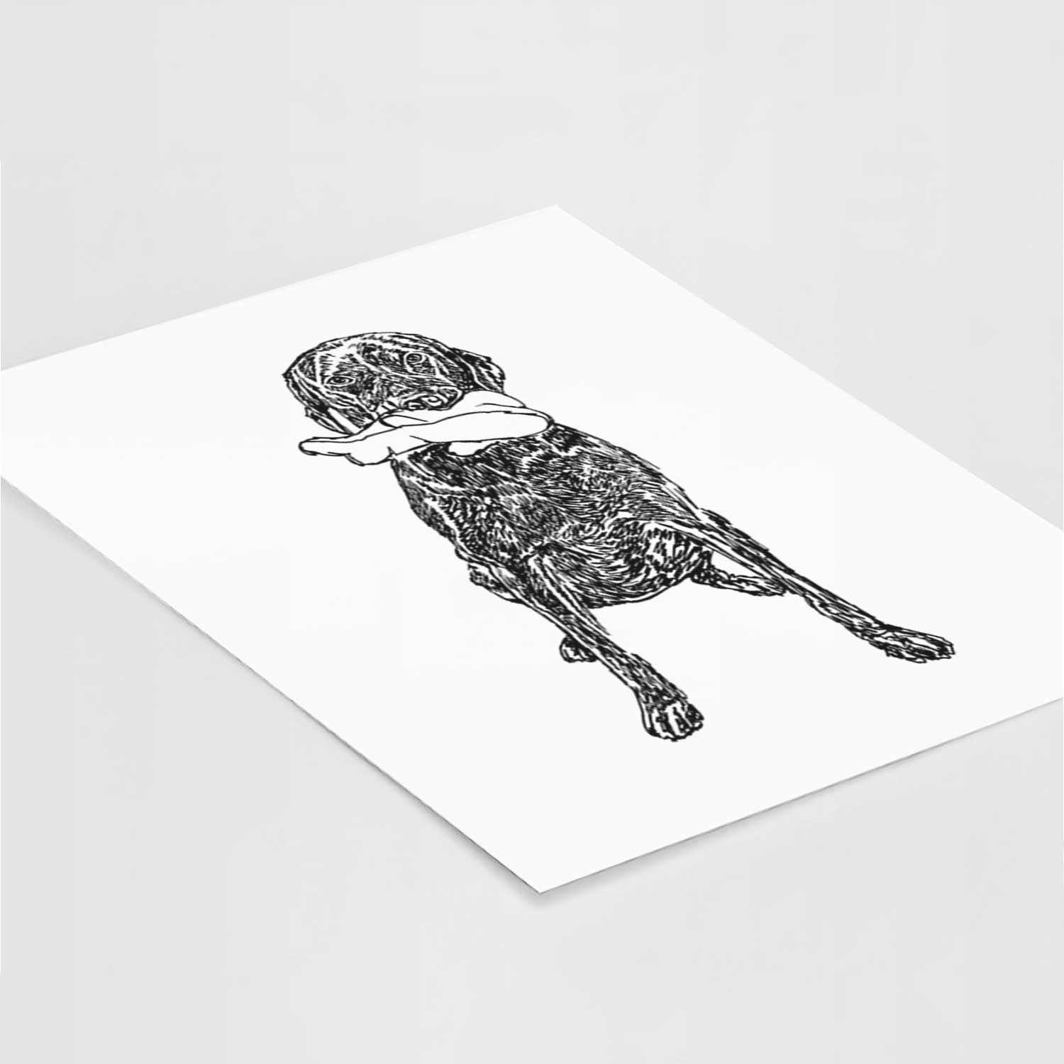 Doodled Lucy the Chocholate Lab GSP Art Print