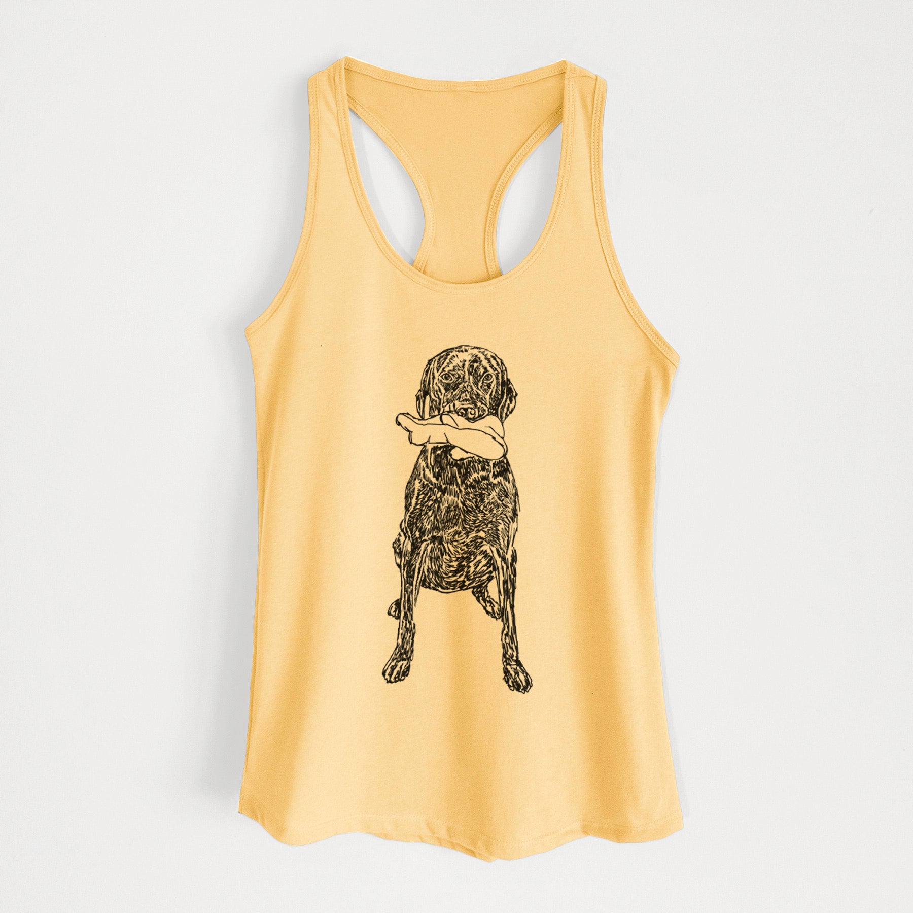 Doodled Lucy Fluff the Chocolate Lab GSP - Women's Racerback Tanktop