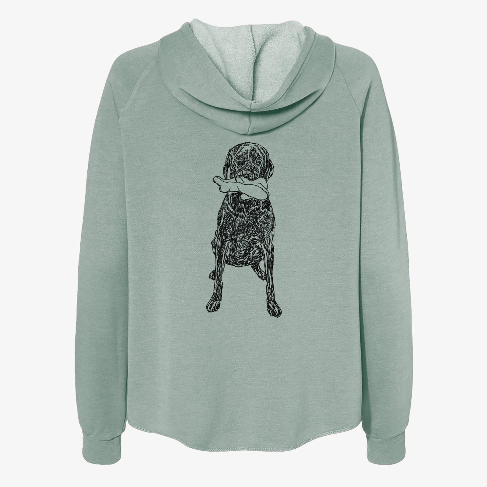 Doodled Lucy Fluff the Chocolate Lab GSP - Women's Cali Wave Zip-Up Sweatshirt