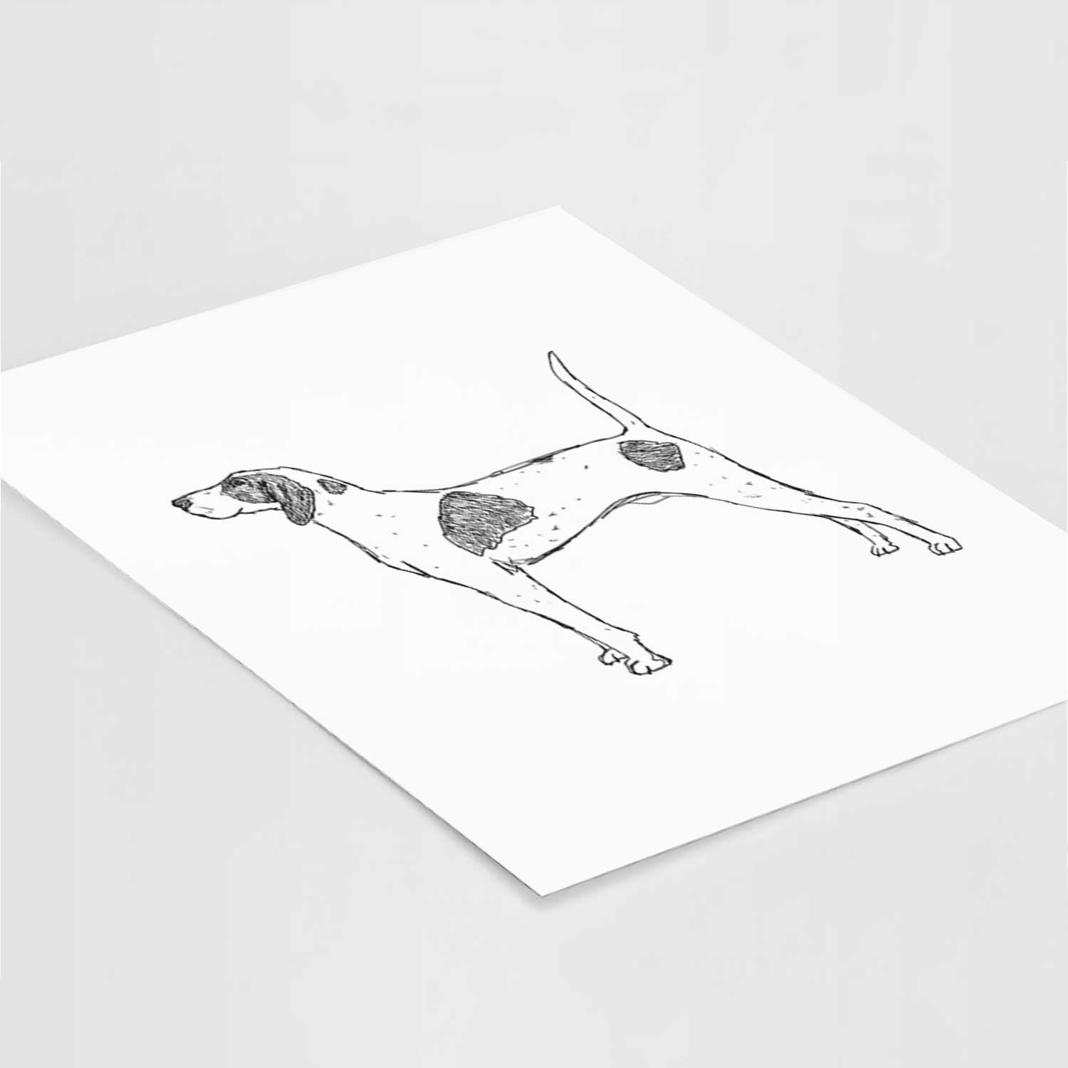 Doodled Luke the American Pointer Art Print