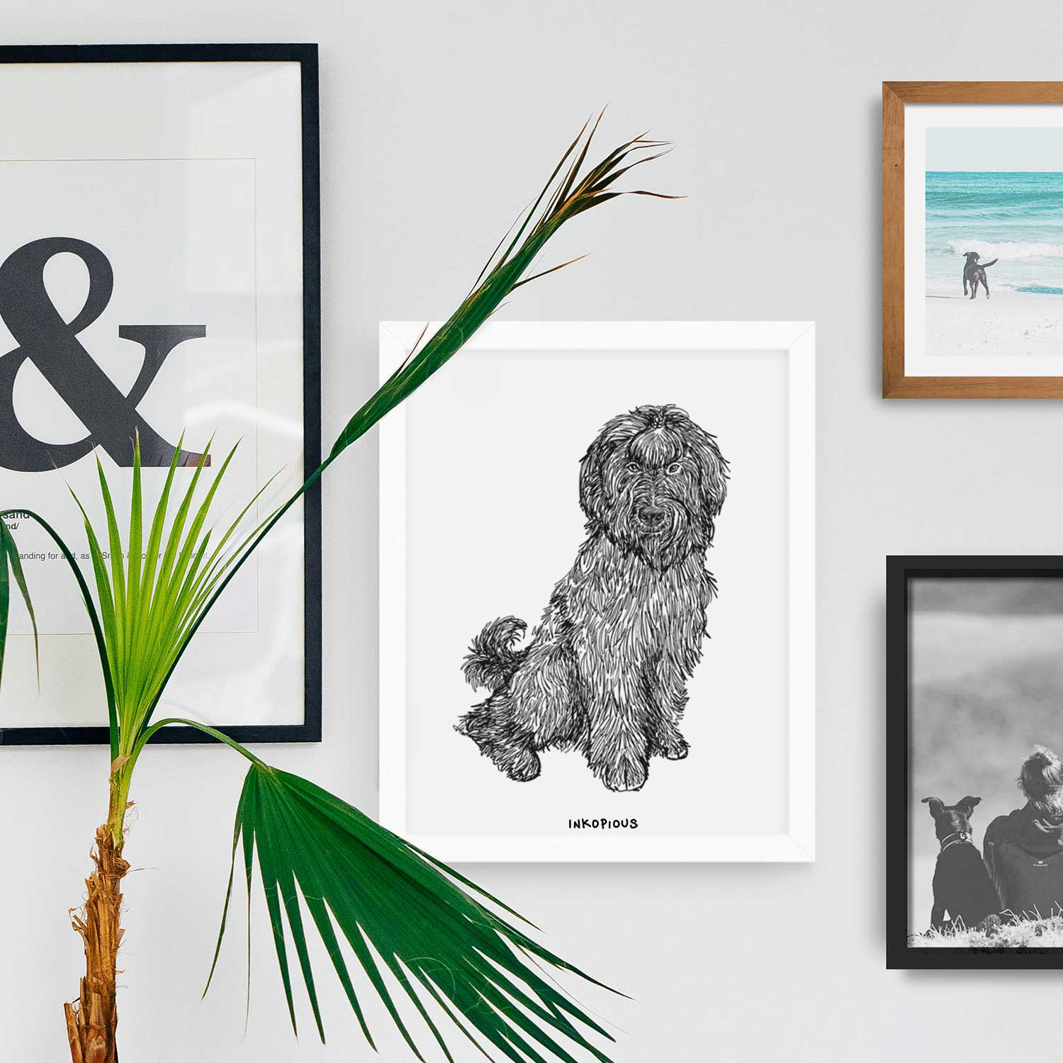 Doodled Luna the Briard Art Print