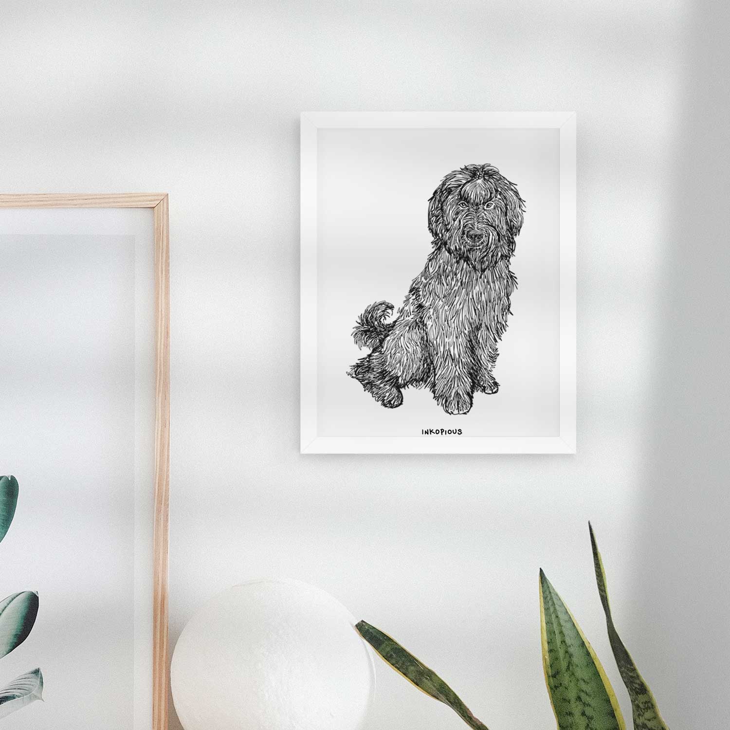 Doodled Luna the Briard Art Print