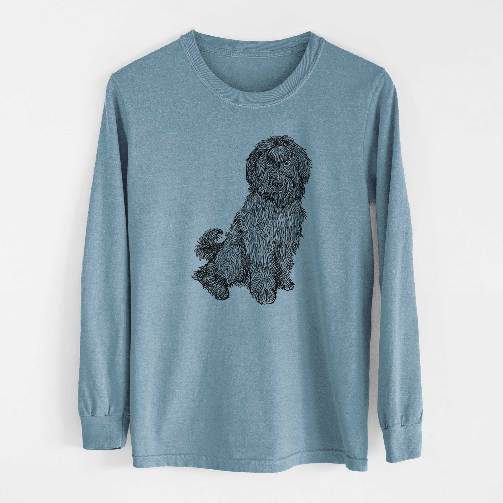 Doodled Luna the Briard - Heavyweight 100% Cotton Long Sleeve