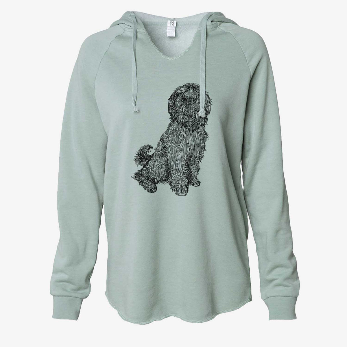 Doodled Luna the Briard - Cali Wave Hooded Sweatshirt