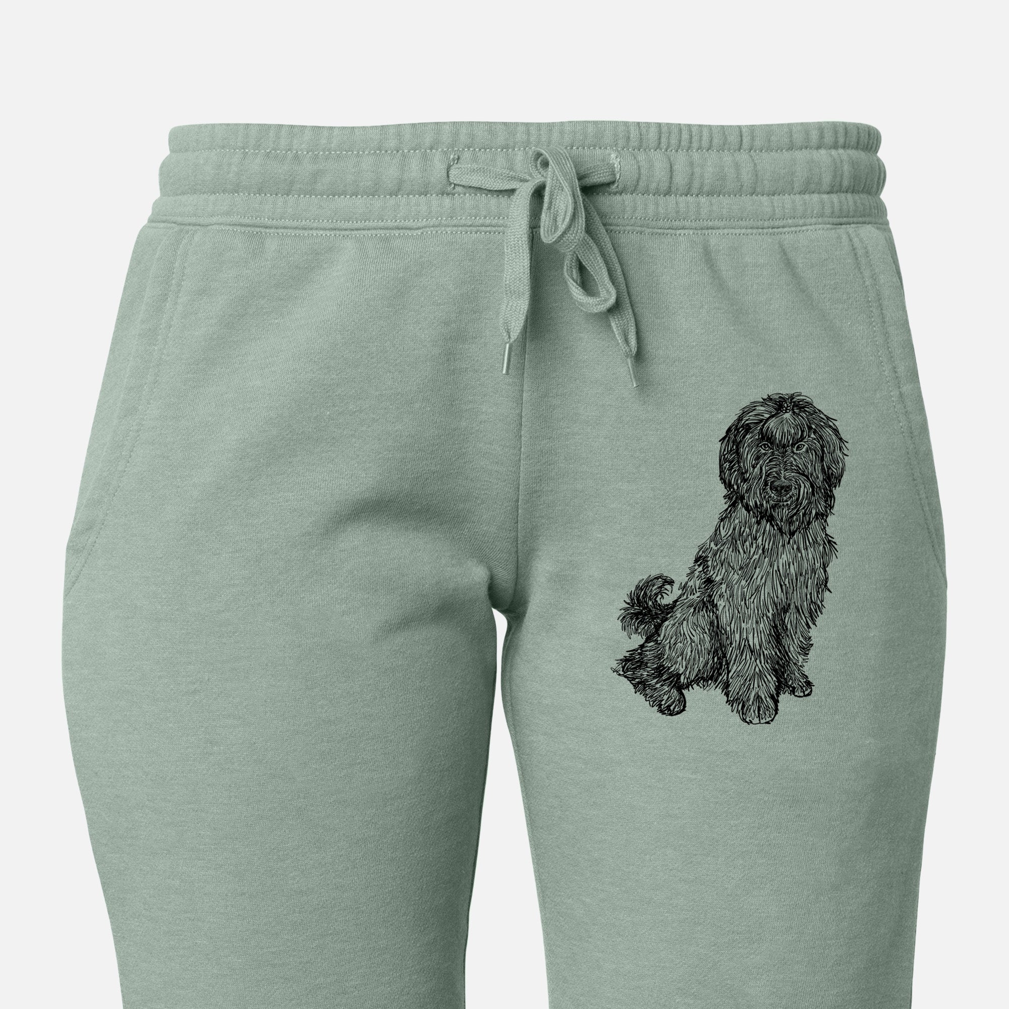 Doodled Luna the Briard - Women's Cali Wave Joggers