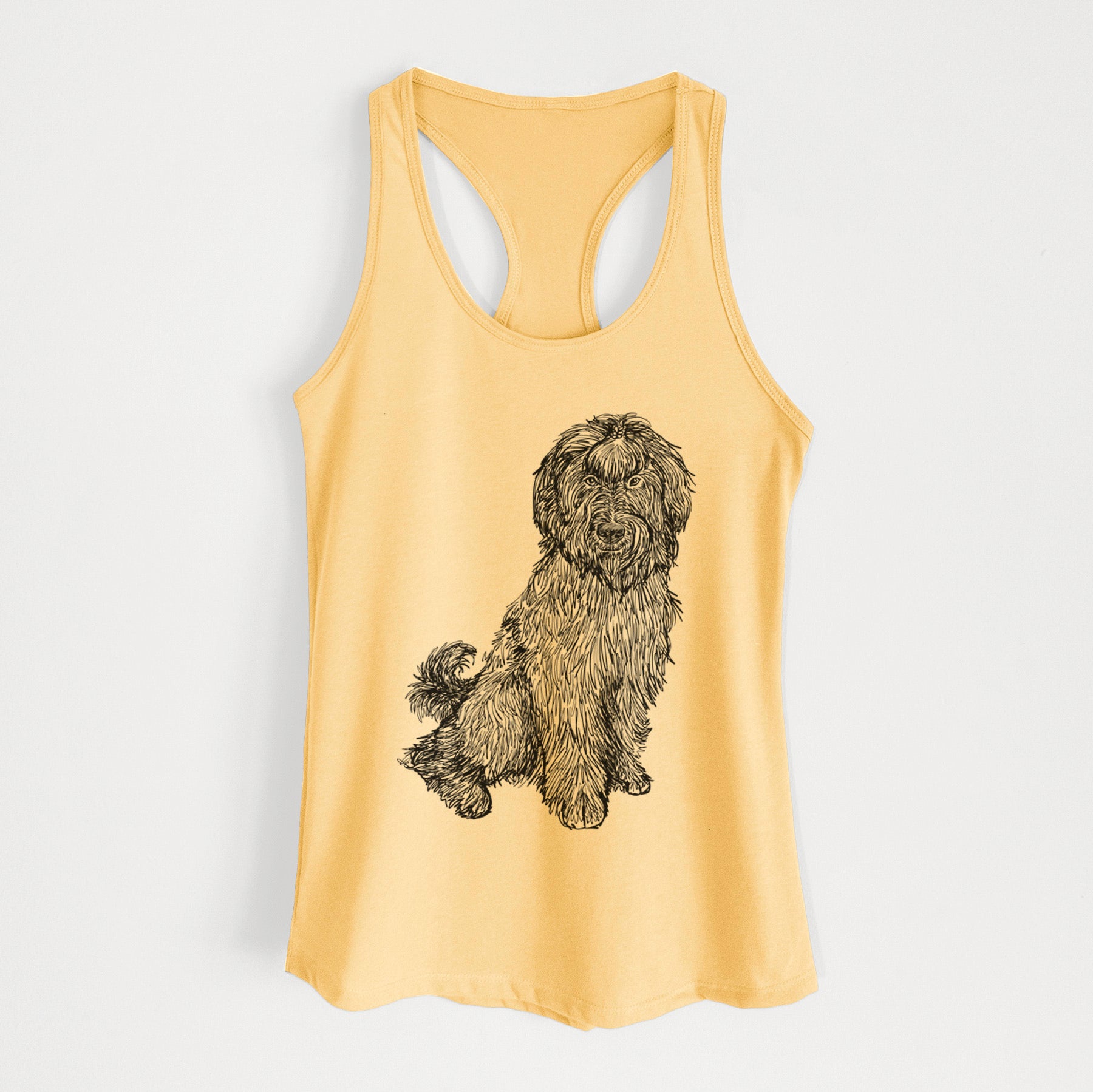 Doodled Luna the Briard - Women's Racerback Tanktop