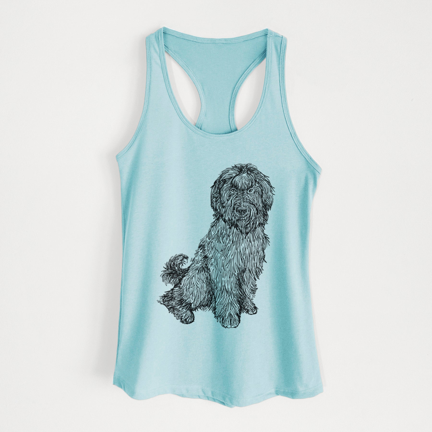 Doodled Luna the Briard - Women's Racerback Tanktop