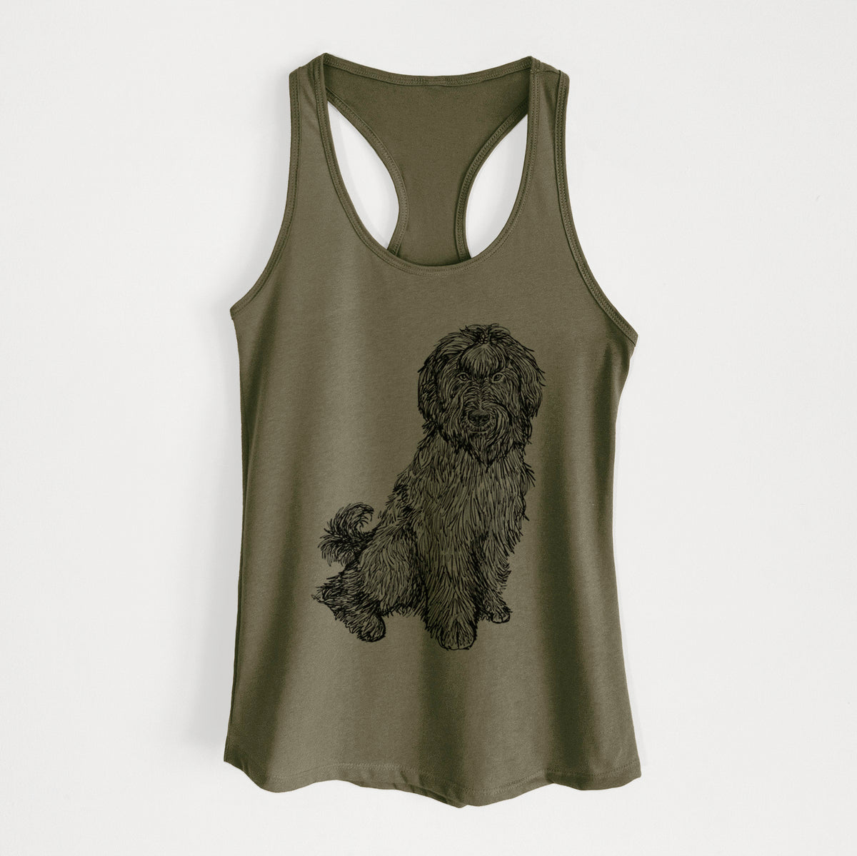 Doodled Luna the Briard - Women's Racerback Tanktop