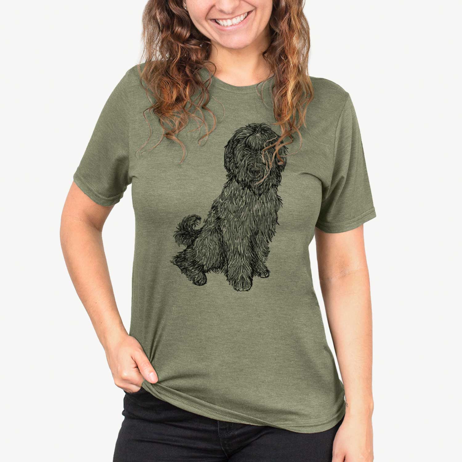 Doodled Luna the Briard - Unisex Crewneck