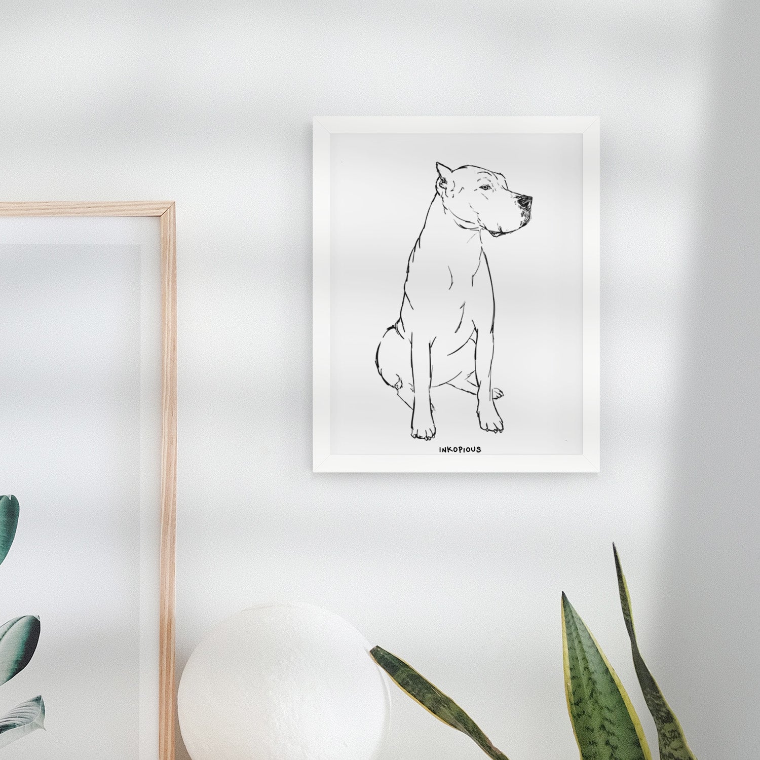 Doodled Luna the Dogo Argentino Art Print