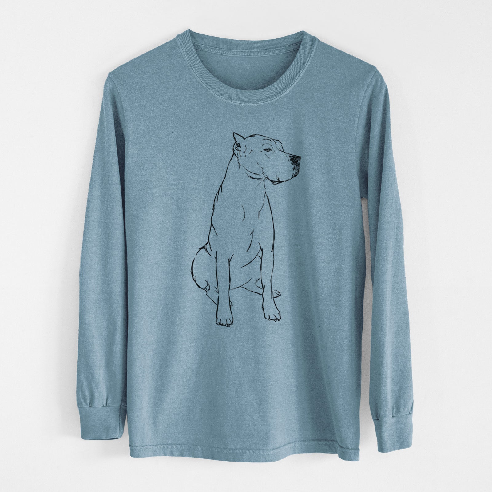 Doodled Luna the Dogo Argentino - Heavyweight 100% Cotton Long Sleeve