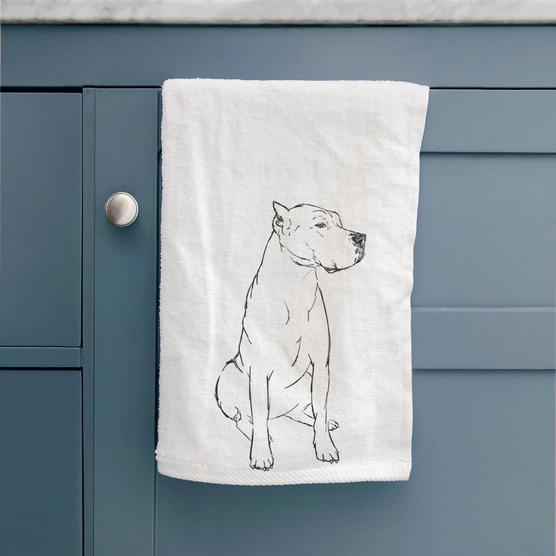 Doodled Luna the Dogo Argentino Decorative Hand Towel